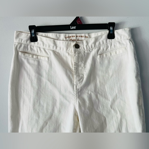 Lauren Jeans Co. Ralph Lauren Women's Size 10 P White Ankle Zip Jeans Stretch - Picture 4 of 8